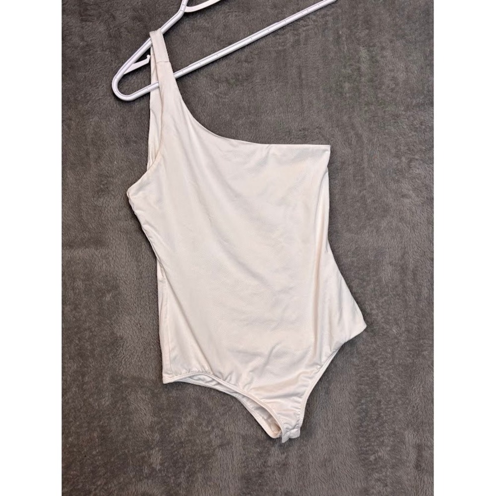 Showpo Womens One Shoulder Bodysuit Ivory‎ Off White Size US 6 S003401